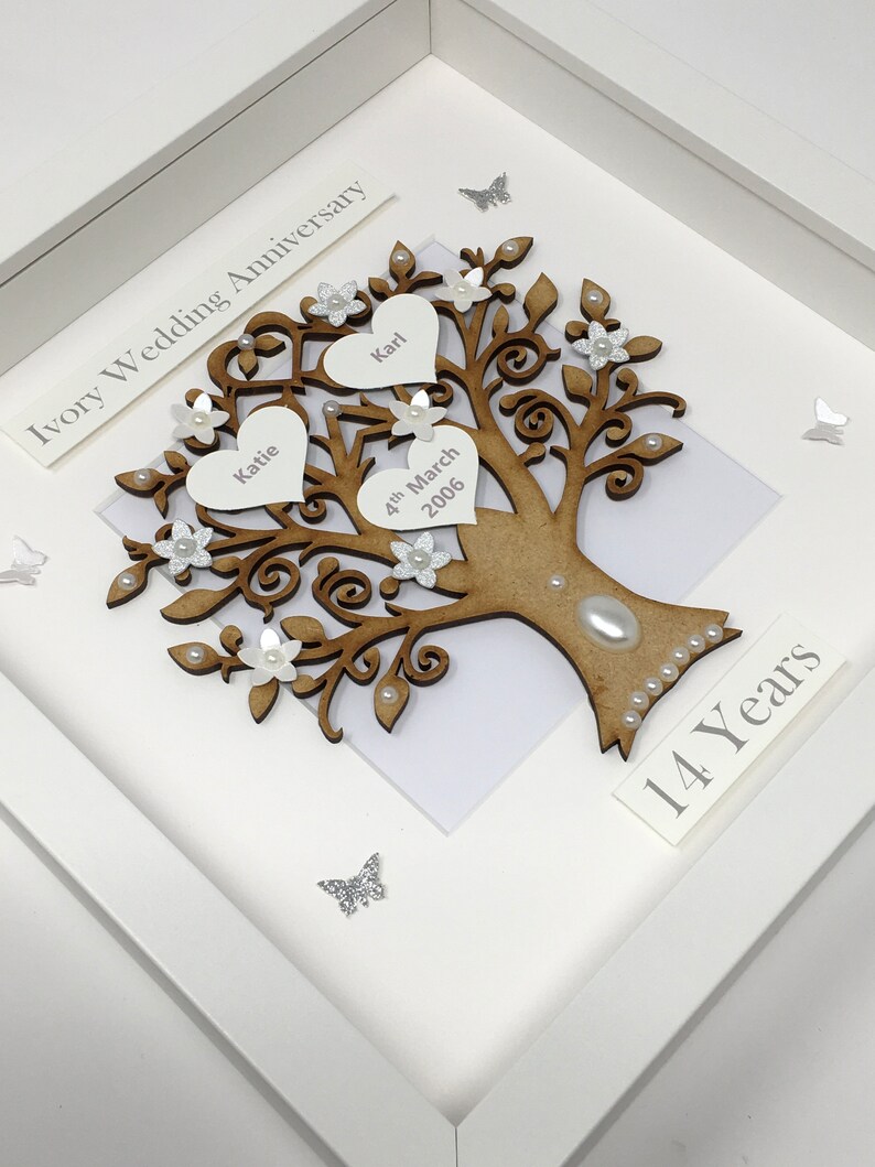 14th 14 Years Ivory Wedding Anniversary Gift Married Husband Etsy
