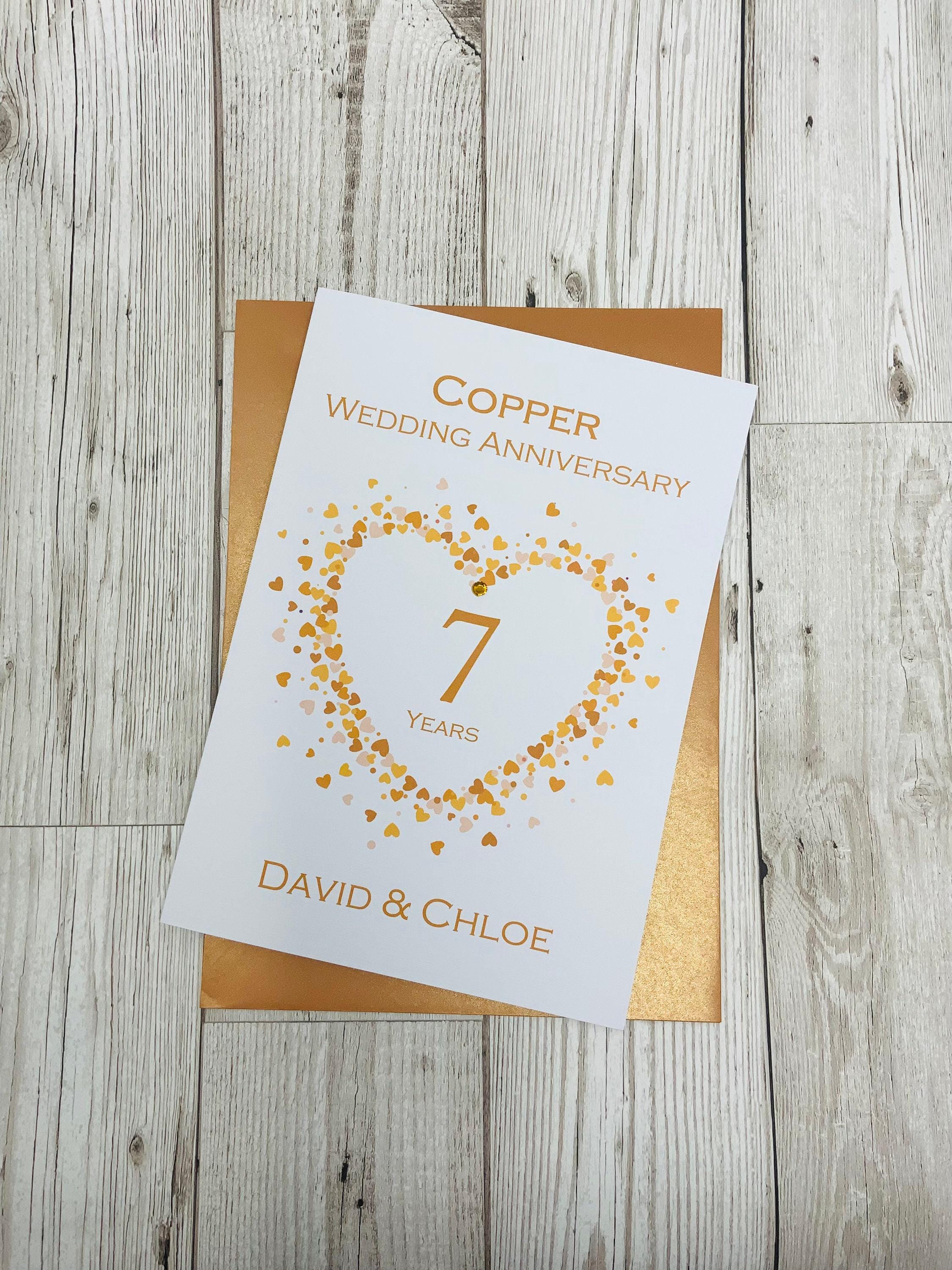 Personalsed Sold Copper 7 Year Weddng Annversary 7th Gfts - Etsy UK