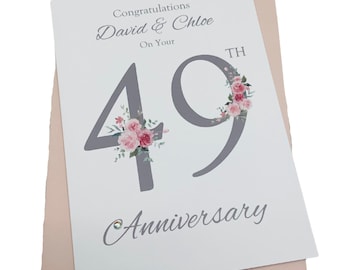 49th Wedding Anniversary Card - Copper 49 Year Forty Ninth  Greeting Gift Wife Husband Parents Couple Friends - FN 49