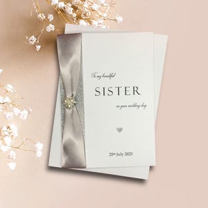 To My Beautiful Sister On Your Wedding Day Card - Personalisierte Luxus Grußkarte Einladung Geschenk - Farbwahl (Sister)