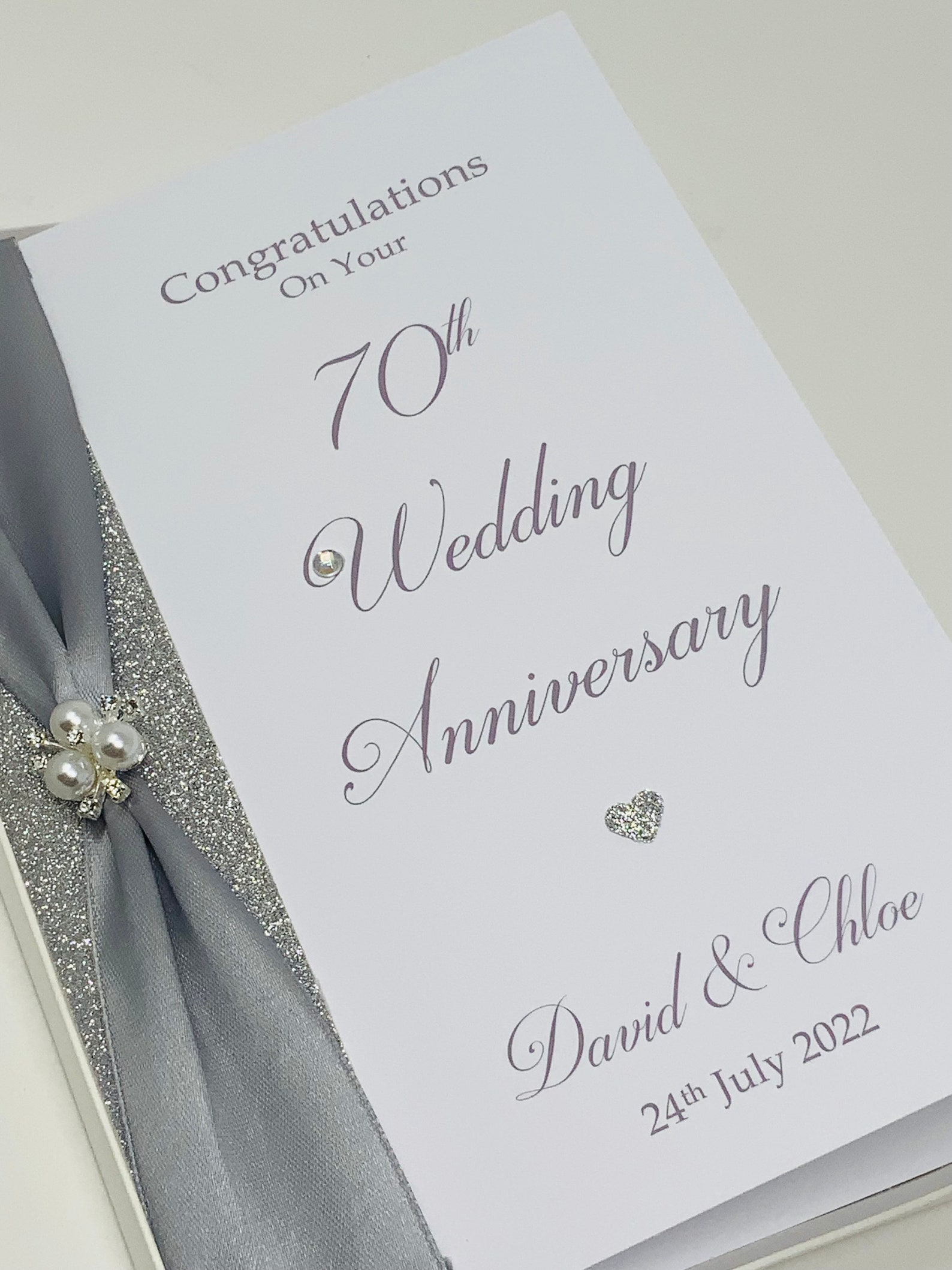 70th Wedding Anniversary Card Platinum 70 Year Seventieth | Etsy UK