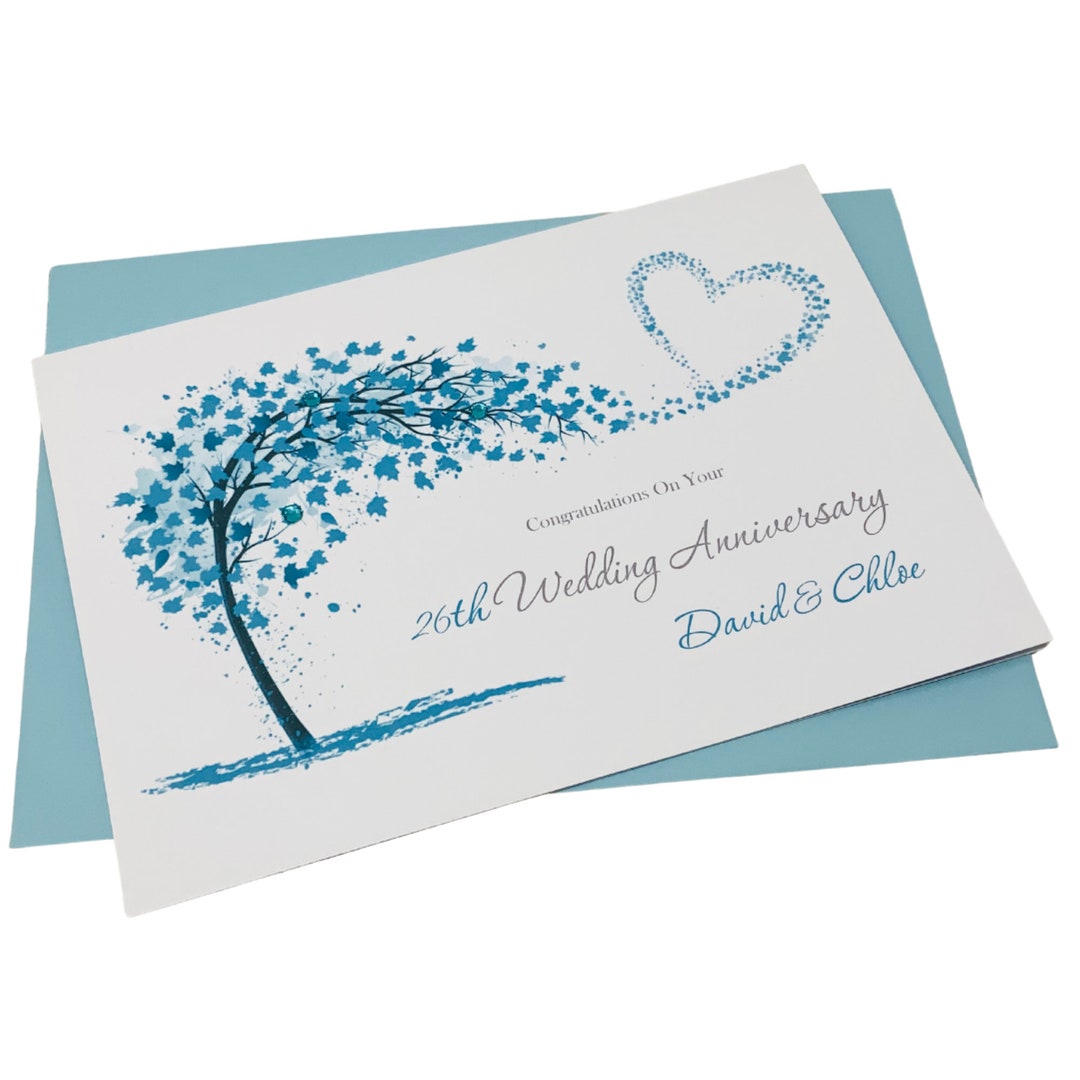 26th Wedding Anniversary Card - Picture 26 Year Twenty Sixth Greeting ...