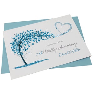 Biglietto di auguri per il 26° anniversario di matrimonio - Immagine 26° anno, biglietto di auguri per il ventiseiesimo, regalo per moglie, marito, genitori, coppia, amici - Sweeping Heart