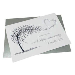 Biglietto d'auguri per il 41° anniversario di matrimonio - Decorazione per ufficio Biglietto d'auguri per il 41° anno, regalo per moglie, marito, genitori, coppia, amici - Sweeping Heart