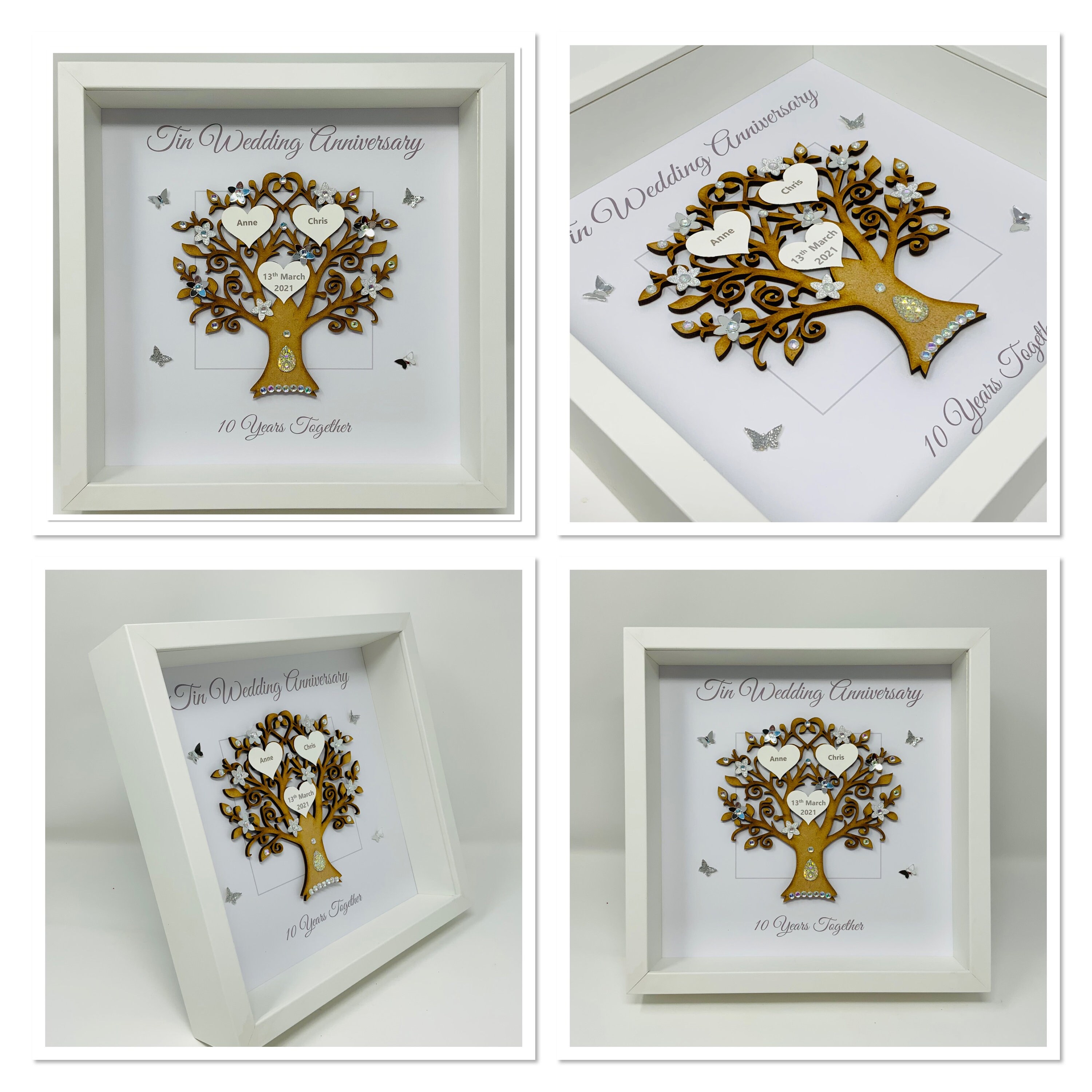 10th 10 Years Tin Wedding Anniversary Married Couple Husband Wife Gift ...