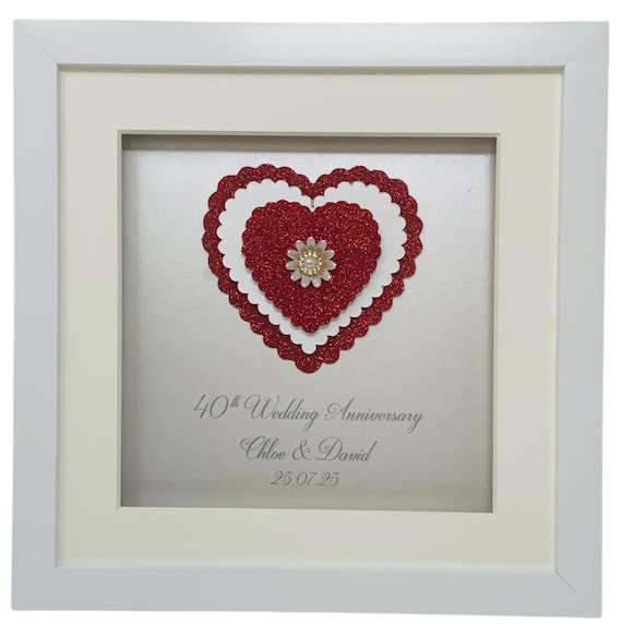 Frame 40th Anniversary Gift For Husband 40th Ruby Wedding