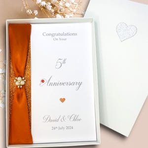 Carte de 5 ans - Carte de voeux de luxe en bois de 5 ans pour le cinquième anniversaire de mariage, cadeau personnalisé pour femme mari petite amie petit ami