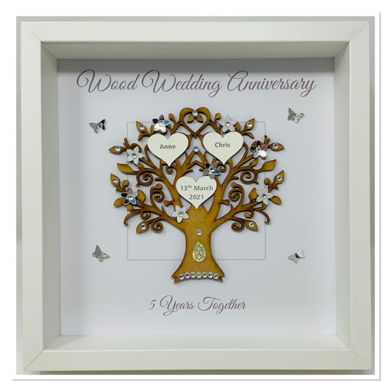 5th 5 Years Wood Wedding Anniversary Married Couple Husband Wife