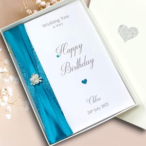 Alles Gute zum Geburtstag Karte - Personalisierte Luxus Grußkarte, Geschenk für Frau Mann Mama Papa Sohn Tochter 18.21.30.40.60.- Farbwahl