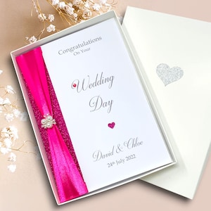 Carte de mariage - Carte de voeux de luxe personnalisée, cadeau de félicitations pour couple amis fils fille frère soeur - choix de couleur
