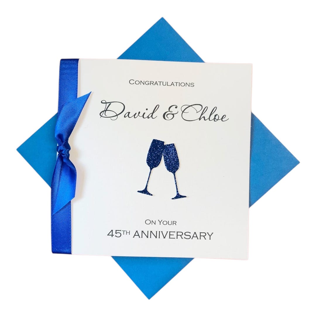 45th Wedding Anniversary Card - Sapphire 45 Year Forty Fifth Greeting ...
