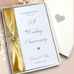 59° anniversario di matrimonio - Biglietto di auguri di beneficenza per il 59° anniversario, regalo personalizzato per moglie, marito, genitori, coppia