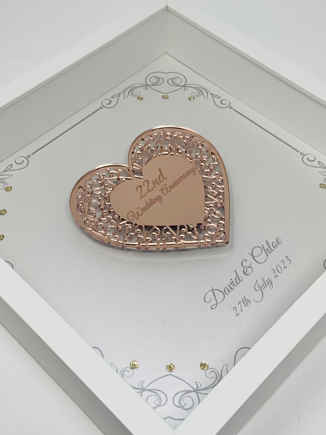 22nd 22 Years Copper Wedding Anniversary Handmade Couple Gift Married