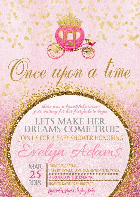 once upon a time baby shower invitations