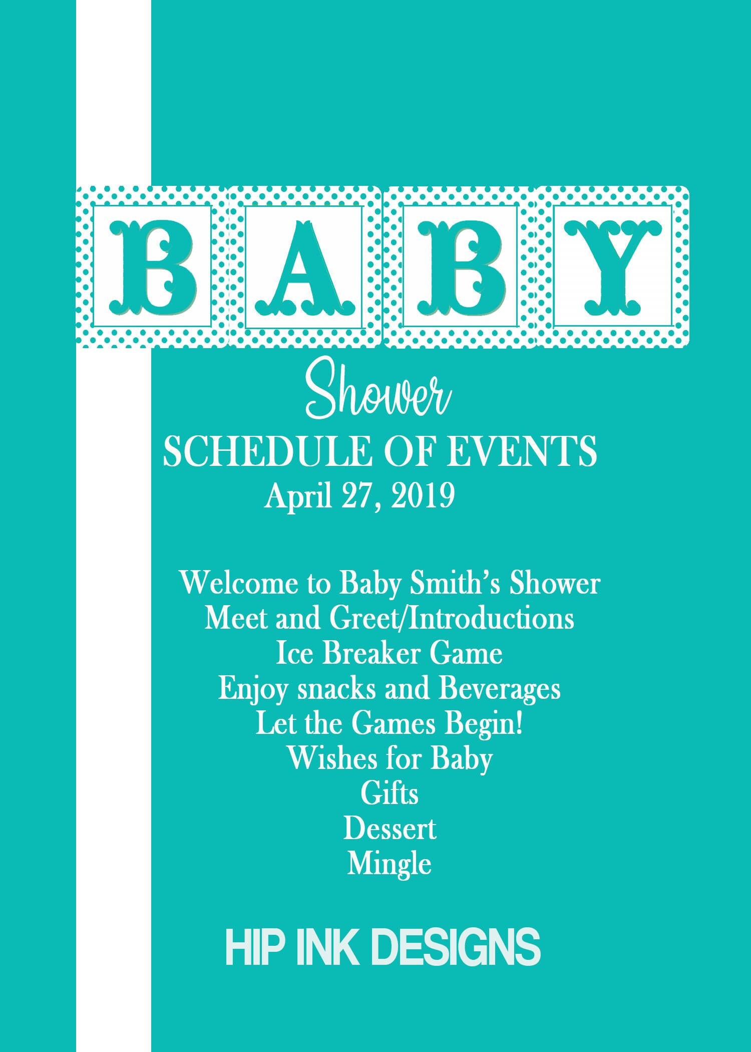 Baby Shower Agenda Template