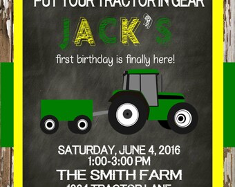 Tractor Birthday Invitation