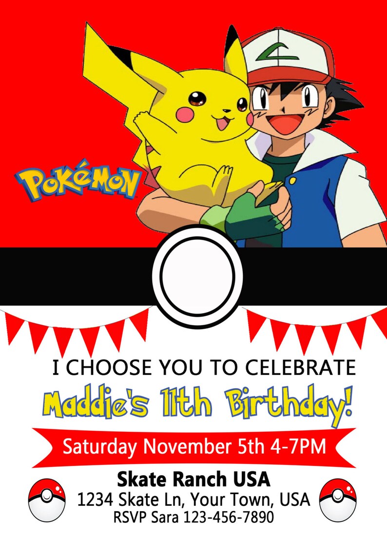 Pokemon Birthday Invitation | Etsy