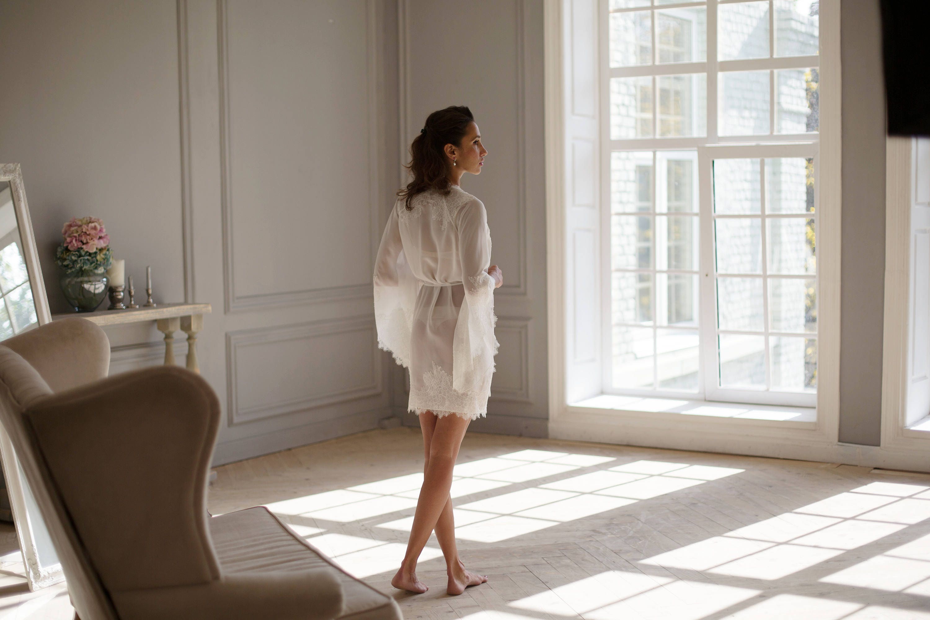 Sheer Robe Chiffon Robe Sheer Kimono Photo Shoot Robe - Etsy
