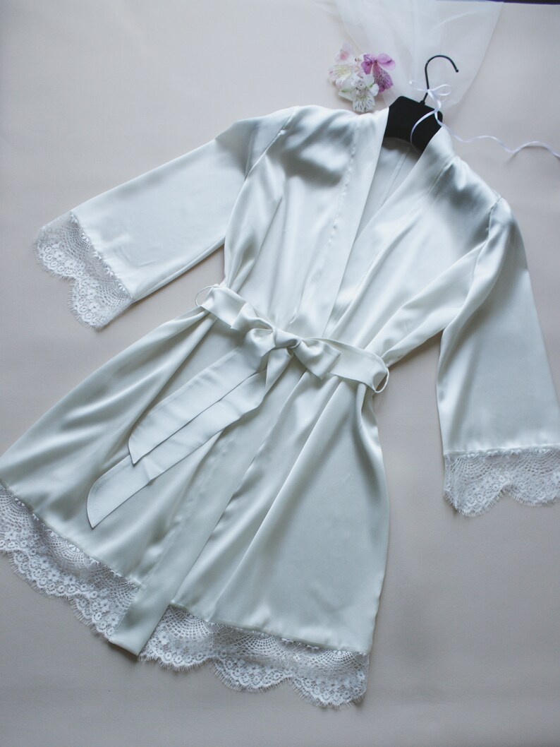 Silk Dressing Gown for Bride Bridal Robe Made From Pure Silk Etsy