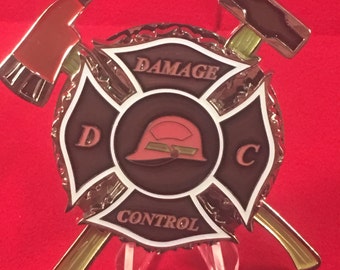 Damage control challenge coin dc glow in the dark spinner