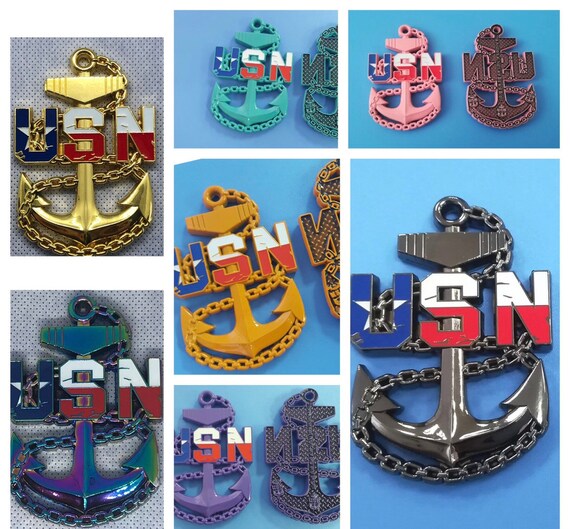 Us Navy Chief Texas Style Anchor Etsy