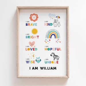 Positive Affirmation Print | Self Care | Personalised Print | Children’s Wall Art | Scandi Print | Nursery Decor | Playroom Art | Kids Room