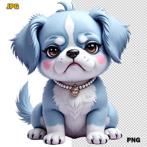 Pacote com 14 cliparts de cachorros rabugentos, estilo pastel de pelúcia, gráficos fofos de cachorrinhos mal-humorados, ilustração digital, arte semelhante a um brinquedo macio, download instantâneo