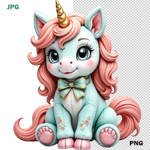 17 Einhorn Glitzer Einhorn Clipart Bundle, Pastell Plushie Stil, flauschige Samt Grafiken, Baby Pastellfarben, Kawaii Einhorn Kunst, Instant Download