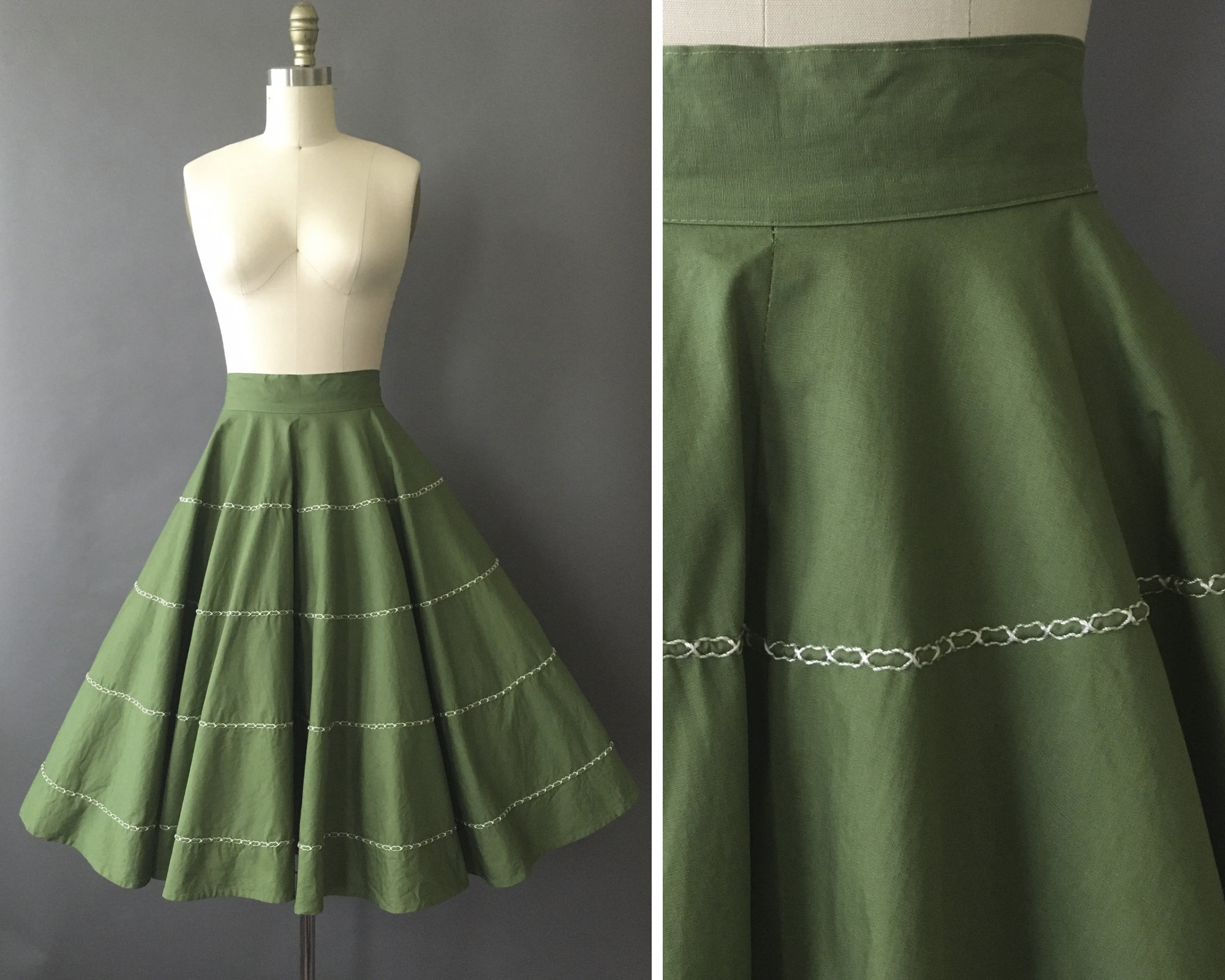 Green 50s skirt cheap