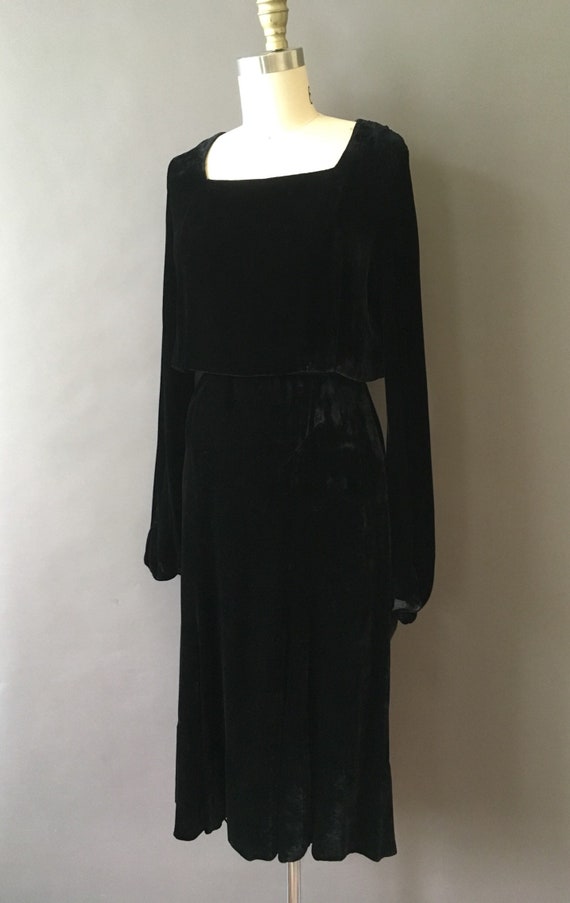 20s 30s Femme Noir Dress - 1920s 1930s Vintage Bl… - image 4