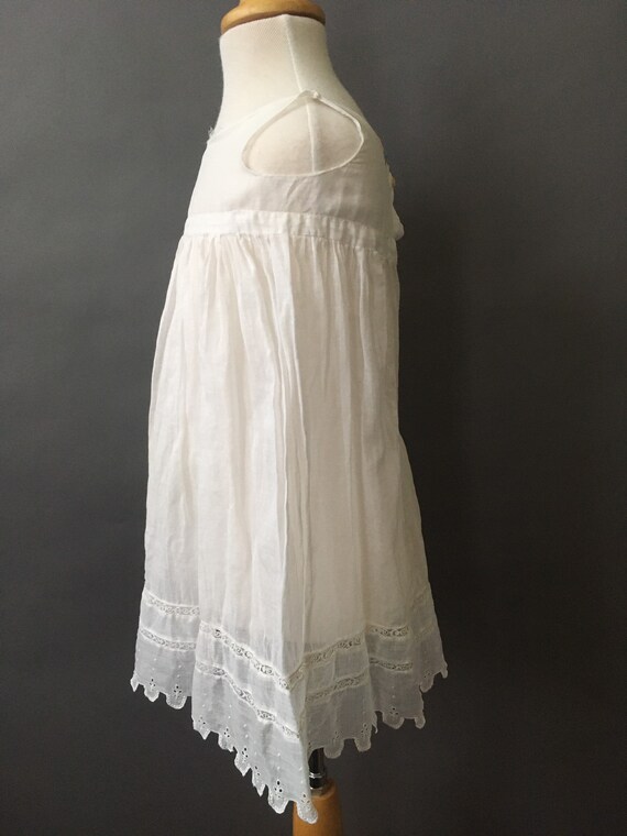 Vintage White Kids Dress - Vintage White Sheer Ba… - image 4