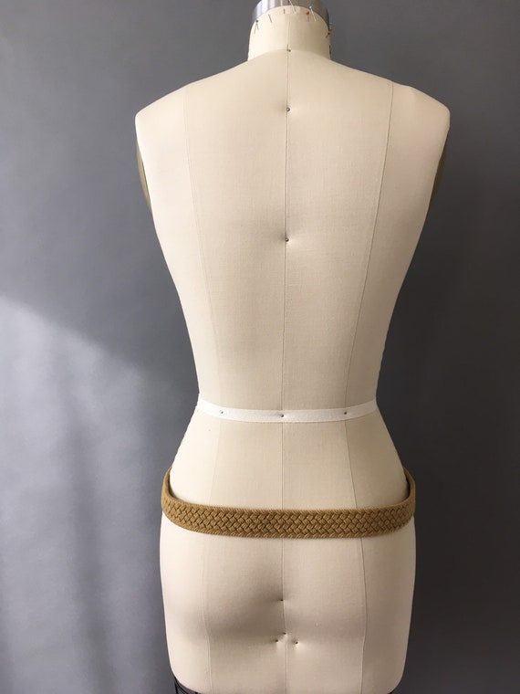 70s 80s Vintage Braided Leather Belt - 1970s 1980… - image 5