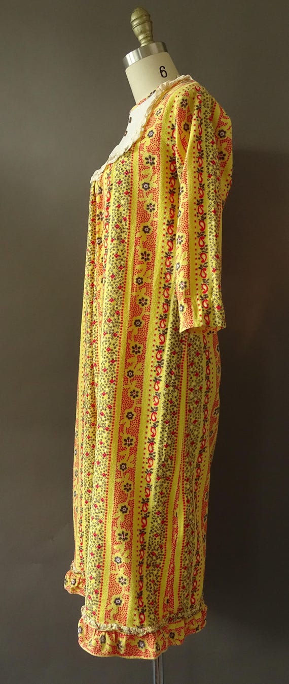 Rare 40s Flannel Night Dress- 1940s Vintage Night… - image 5