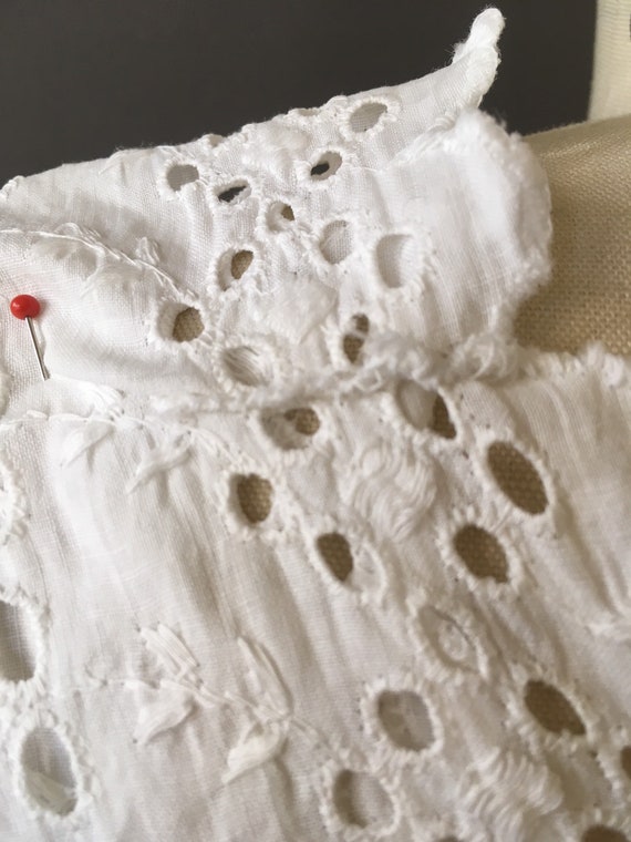 1900s La Dulce Top - Early 1900s White Cotton Eye… - image 9