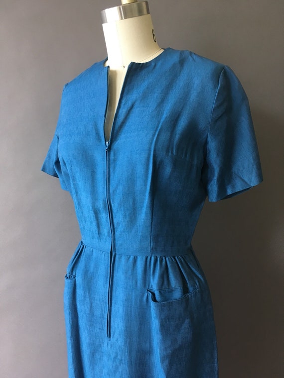 60s Midnight Blue Dream Dress - 1960s Vintage Blu… - image 3