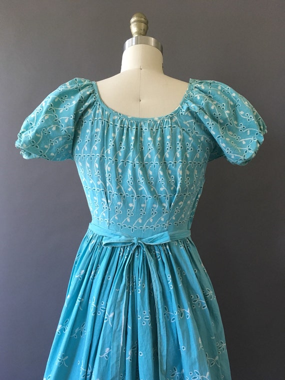 30s Blue Daydreams Dress - 1930s Blue Vintage Dre… - image 7