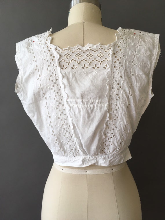 1900s La Dulce Top - Early 1900s White Cotton Eye… - image 4