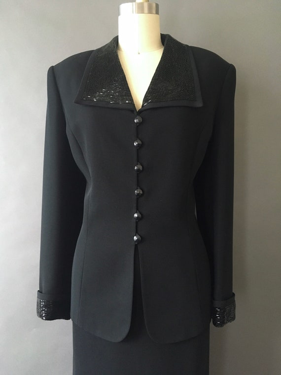 80s Starry Sky Suit - 1980s Vintage Black Albert … - image 3