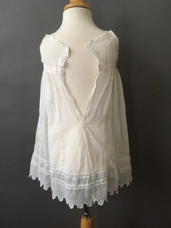 Vintage White Kids Dress - Vintage White Sheer Ba… - image 5