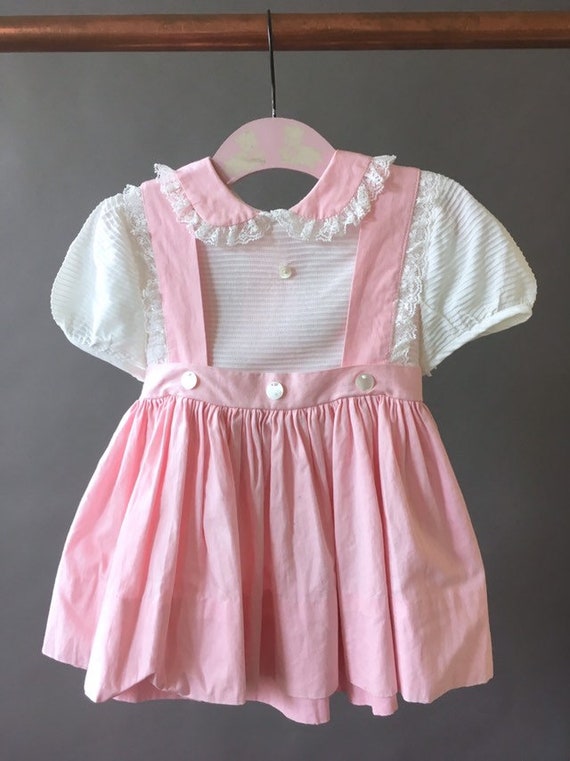baby girl pink and white dress
