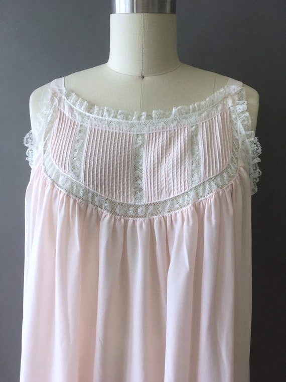 60s Pink Winks Night Dress - 1960s Light Pink Vin… - image 5