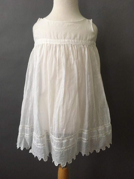 Vintage White Kids Dress - Vintage White Sheer Ba… - image 2