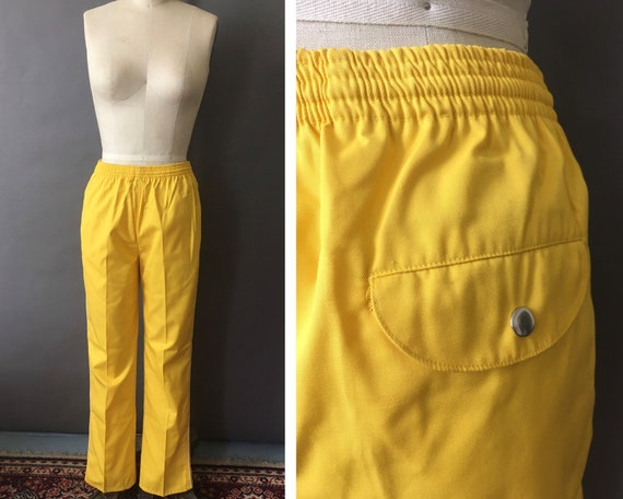 80s 90s Sunshine Pants - 1980s 1990s Bright Yello… - image 1