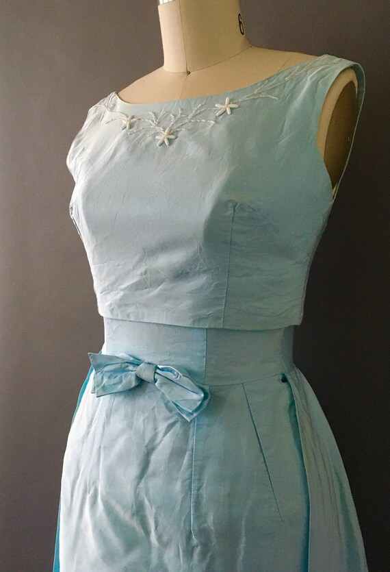 50s Ice Queen Dress - 1950s Vintage Ice Blue Form… - image 6