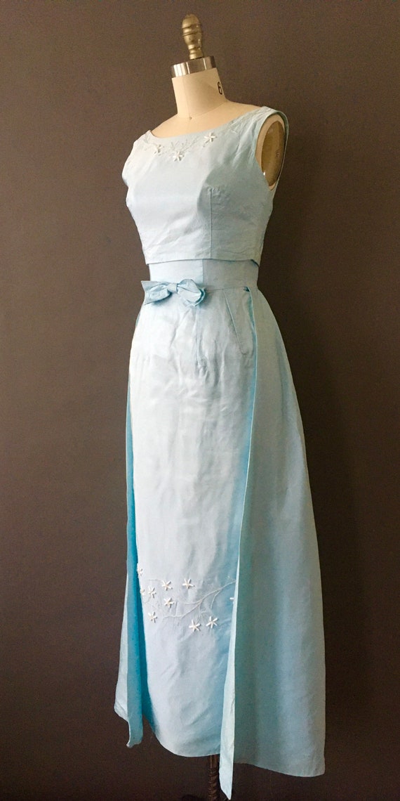 50s Ice Queen Dress - 1950s Vintage Ice Blue Form… - image 5