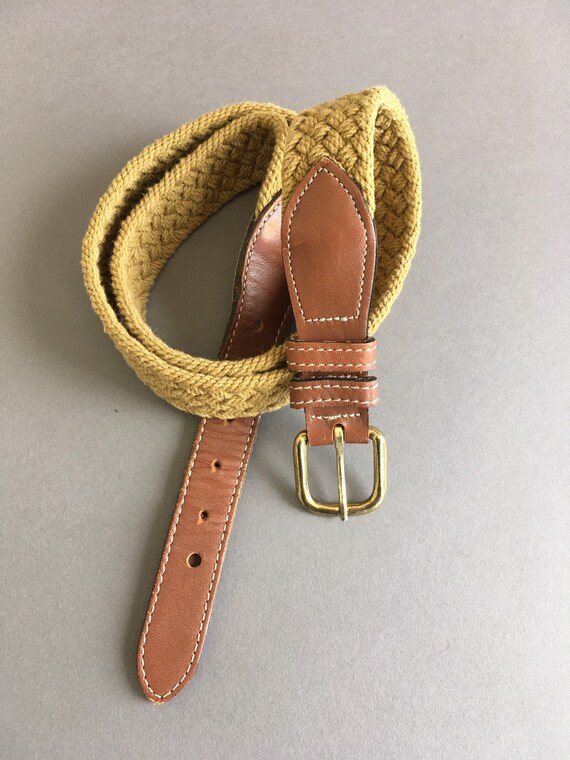 70s 80s Vintage Braided Leather Belt - 1970s 1980… - image 9