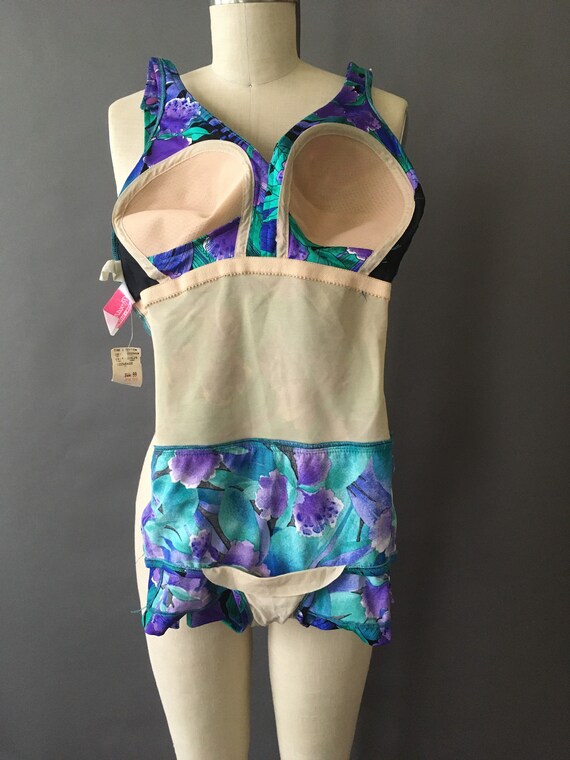 70s Jungle Flowers Swimsuit - 1970s Vintage Green… - image 9