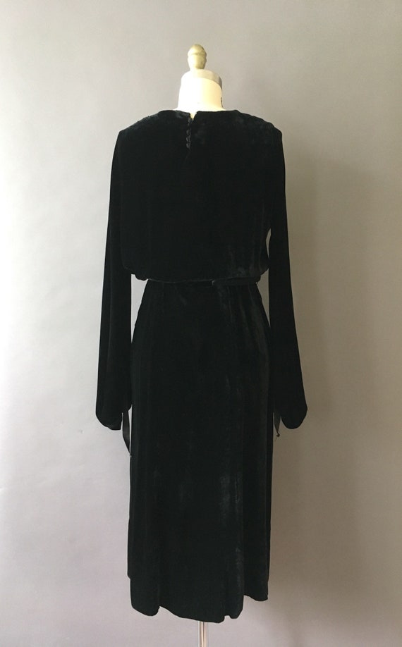 20s 30s Femme Noir Dress - 1920s 1930s Vintage Bl… - image 7