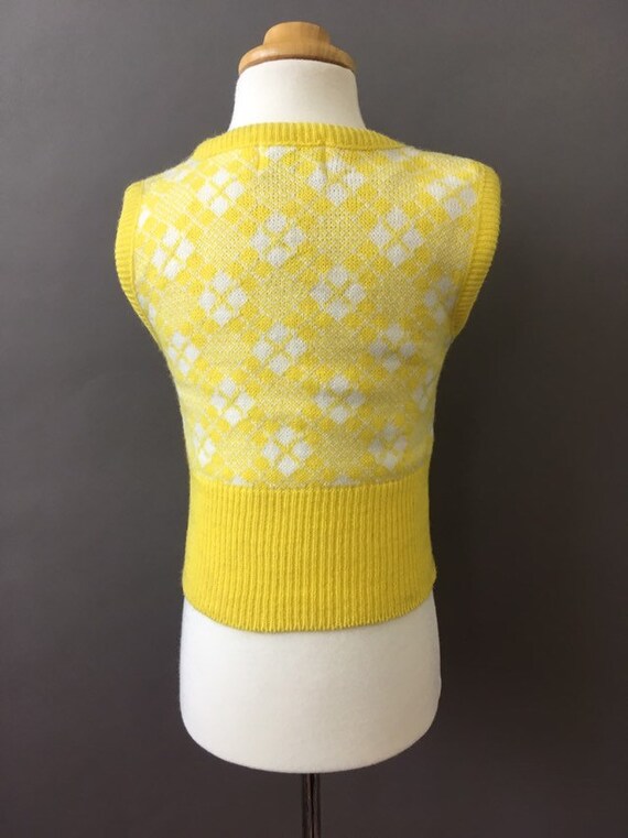 70s Deadstock Kids Vest - 1970s Vintage Yellow Wh… - image 4