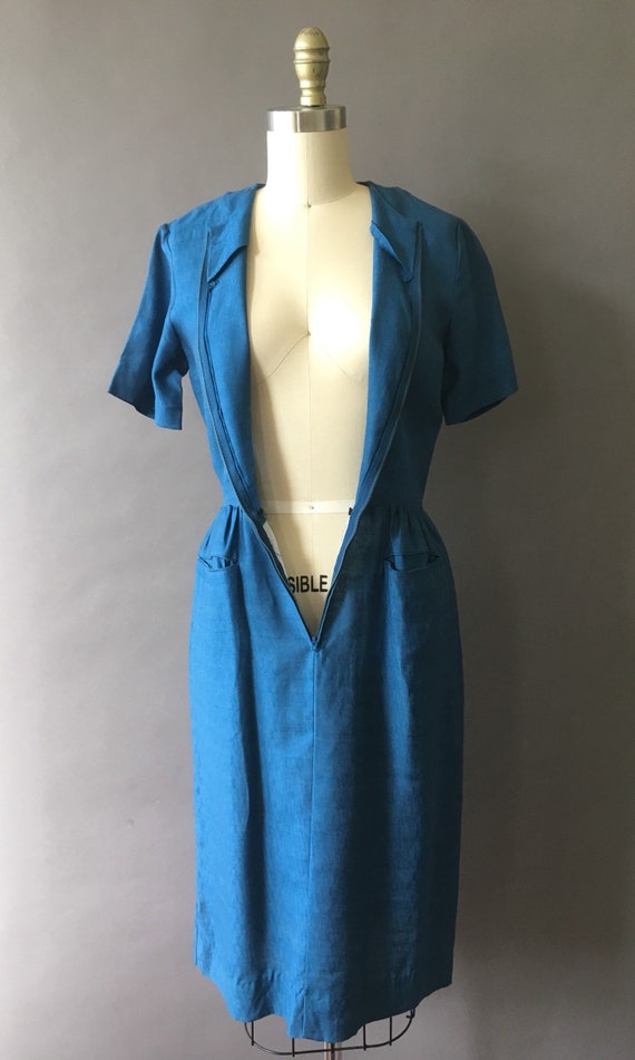 60s Midnight Blue Dream Dress - 1960s Vintage Blu… - image 7